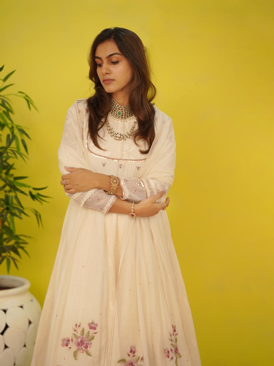 Niri Anarkali Set — Gold